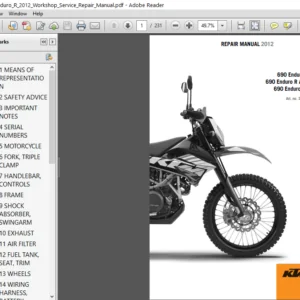 Ktm 690 Enduro R 2012 Workshop Service Repair Manual - PDF Download