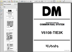 Kubota Common Rail Engine V6108 Tie3k Workshop Diagnostic Manual - PDF Download