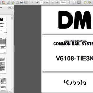 Kubota Common Rail Engine V6108 Tie3k Workshop Diagnostic Manual - PDF Download