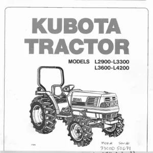 Kubota L2900 L3300 L3600 L4200 Tractor Operator + Owners Manual - PDF Download