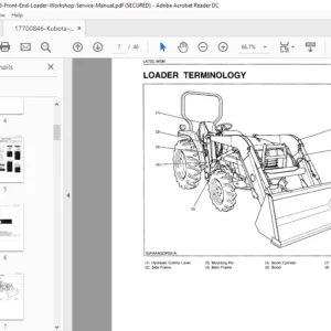 Kubota La703 Front End Loader  Service Repair Manual - PDF Download