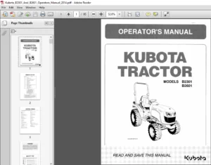 Kubota B2301 And B2601 Operators Manual 2014 - PDF Download