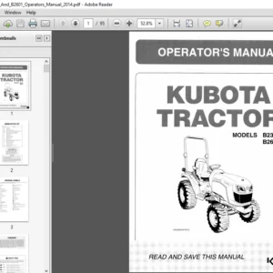 Kubota B2301 And B2601 Operators Manual 2014 - PDF Download