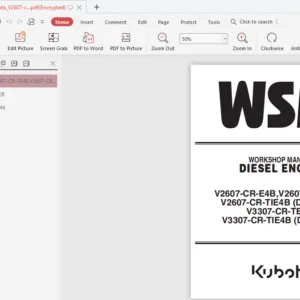Kubota V2607 cr e4b V2607 cr te4b V2607 cr tie4b Doc Only V3307 cr te4b V3307 cr tie4 Workshop Manual - PDF DOWNLOAD