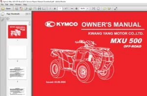 Kymco Mxu 500 Off Road ATV Service Repair Manual - PDF DOWNLOAD
