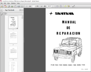 Land Rover Santana 2500 Service Repair Manual - PDF DOWNLOAD