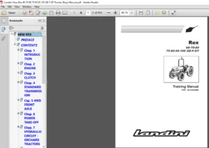 Landini New Rex 60 70 80 75 85 95 105 GE F GT Tractor Service Repair Manual - PDF Download