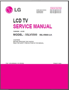 Lg 55lv5500 55lv5500-UA Lcd Tv Service Repair Manual - PDF Download