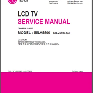 Lg 55lv5500 55lv5500-UA Lcd Tv Service Repair Manual - PDF Download