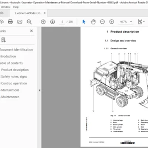 Liebherr A904c Litronic Hydraulic Excavator Operation Maintenance Manual - PDF Download