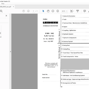 Liebherr R900, R902, R912, R922, R932, R942 Litronic Hydraulic Excavator Service Repair Manual-PDF Download