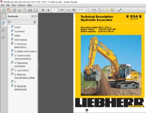 Liebherr R934b Litronic Hydraulic Excavator Operation Maintenance Manual - PDF DOWNLOAD