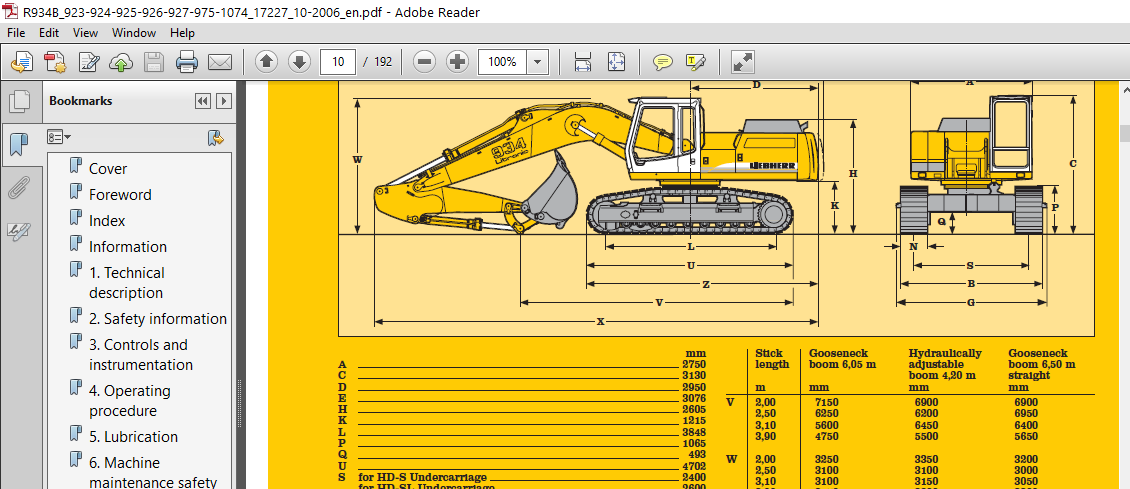 Liebherr R934b Litronic Hydraulic Excavator Operation Maintenance ...