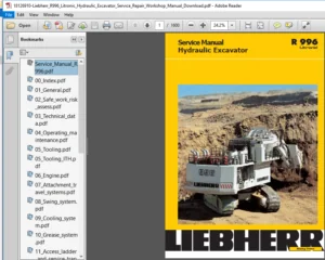 Liebherr R996 Litronic Hydraulic Excavator Service Repair Manual - PDF Download