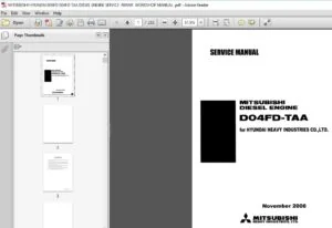 MITSUBISHI HYUNDAI D04FD D04FD TAA DIESEL ENGINE SERVICE REPAIR WORKSHOP MANUAL - PDF DOWNLOAD