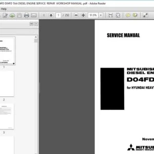 MITSUBISHI HYUNDAI D04FD D04FD TAA DIESEL ENGINE SERVICE REPAIR WORKSHOP MANUAL - PDF DOWNLOAD