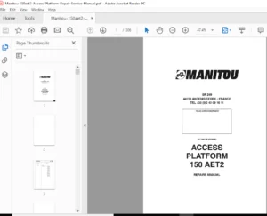Manitou 150aet2 Access Platform Repair Service Manual - PDF Download