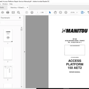 Manitou 150aet2 Access Platform Repair Service Manual - PDF Download
