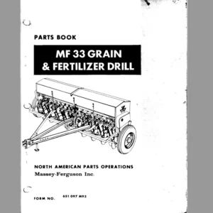 Massey Ferguson Mf 33 Grain Drill Parts Manual - PDF Download