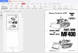 Massey Ferguson Mf400 Tractor Loader dozer Parts Catalog Manual - PDF DOWNLOAD