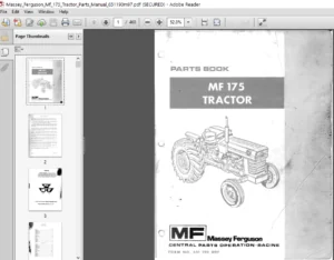 MASSEY FERGUSON MF 175 TRACTOR PARTS MANUAL 651190M97 -  PDF Download