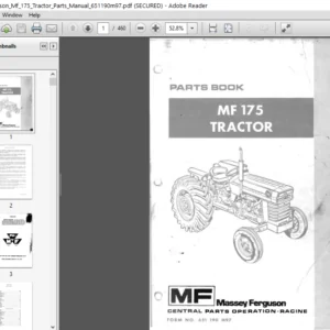 MASSEY FERGUSON MF 175 TRACTOR PARTS MANUAL 651190M97 -  PDF Download