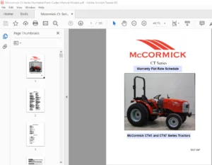 Mccormick Ct Series Illustrated Parts Manual - PDF Download