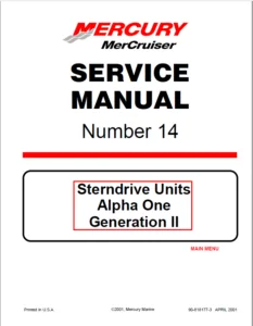 1991-2010  Mercury  Mercrusier Alpha I Gen II SternDrive Shop Manual - PDF Download