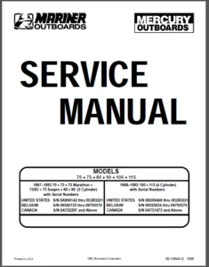 1987 - 1993  Mercury Mariner 70hp 115hp Outboard Service Repair Manual - PDF Download