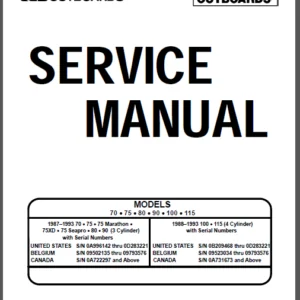 1987 - 1993  Mercury Mariner 70hp 115hp Outboard Service Repair Manual - PDF Download