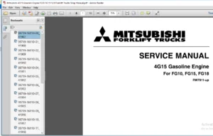 Mitsubishi 4G15 Gasoline Engine FG10 FG15 FG18 Forklift Trucks Service Repair Manual - PDF Download
