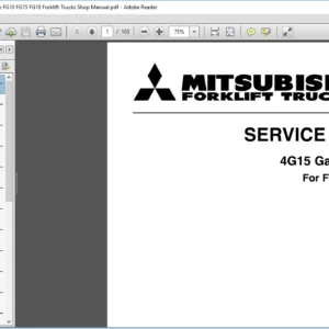 Mitsubishi 4G15 Gasoline Engine FG10 FG15 FG18 Forklift Trucks Service Repair Manual - PDF Download