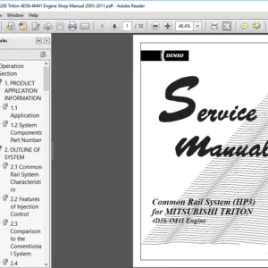 Mitsubishi L200 Triton 4D56 4M41 Engine Shop Manual 2005 - 2011 - PDF DOWNLOAD