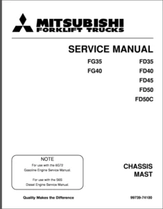 Mitsubishi Fd35 Fd40 Fd45 Fd50 Fd50c Forklift Trucks Service Repair Workshop Manual - PDF Download