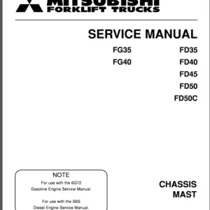 Mitsubishi Fd35 Fd40 Fd45 Fd50 Fd50c Forklift Trucks Service Repair Workshop Manual - PDF Download