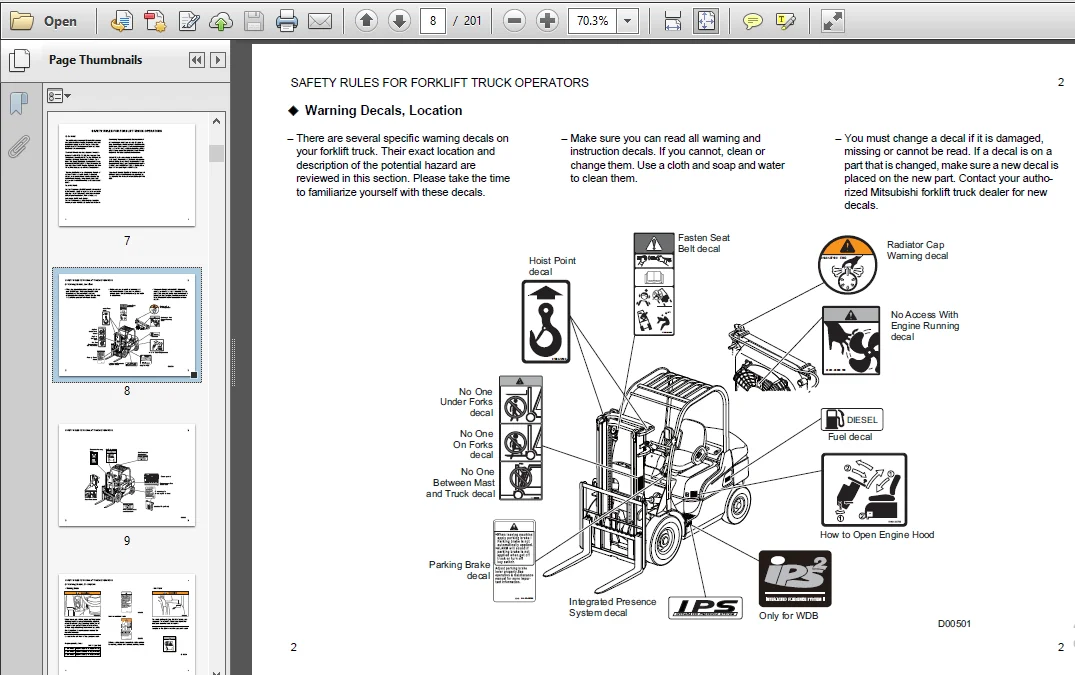 Mitsubishi Forklift FD10N, FD15N, FD18N, FD20N(CN), FG25N, FD30N, FD35AN, FG15N, FG18N, FG20N(CN), FG25N, FG30N, FG35N Operating Manual - DOWNLOAD - Image 4