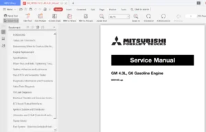 Mitsubishi Forklift Truck FGC35K, FGC40K, FGC45K, FGC45KC, FGC55K, FGC60K, FGC70K (STC) Workshop Service Manual - PDF Download