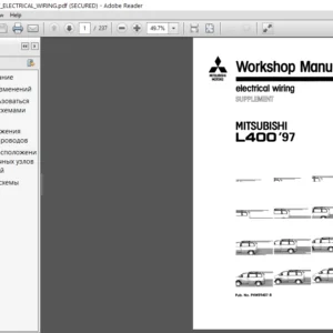 Mitsubishi L400 1995 1996 1997 1998 1999 Electrical Wiring Service Manual - PDF DOWNLOAD