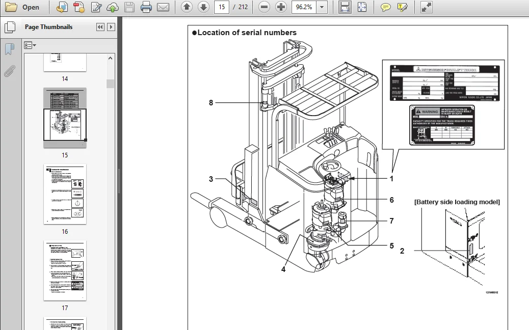 Mitsubishi Reach Truck RBS9-RBS10-RBS13-RBS14-RBS15-RBS18-RBS20-RBS25-RBS30 CA-LCA-WCA-WLCA Workshop Service Manual - PDF Download - Image 3