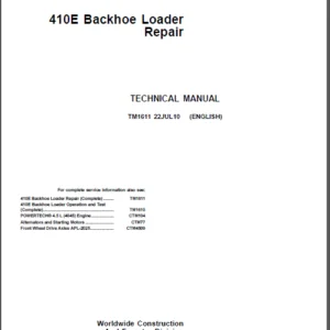 John Deere 410e Backhoe Loader Service Manual - PDF DOWNLOAD
