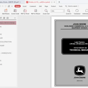 John Deere LTR155 LTR166 LTR180 Lawn Garden Tractor Service Repair Manual - PDF Download
