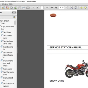 Moto Guzzi Breva V1200 Full Service Repair Manual 2007 - 2014 - PDF DOWNLOAD
