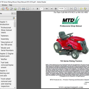 2010-2014 Mtd Troy Bilt 700 Series Riding Mower Full Service Repair Manual - PDF Download