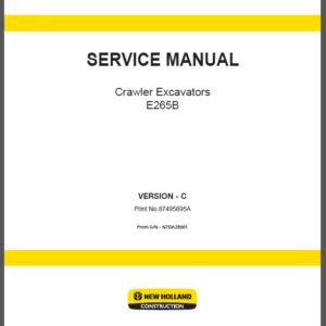 New Holland Crawler Excavator E265B Repair Manual_87495895A - PDF DOWNLOAD