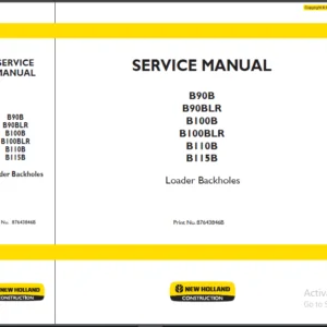 NEW HOLLAND  B90B B90BLR B100B B100BLR B110B B115B Loader Backhole Service Manual - PDF DOWNLOAD