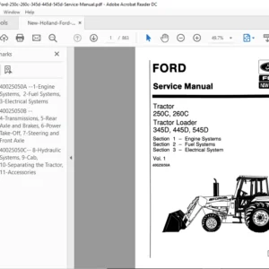 New Holland Ford 250c 260c 345d 445d 545d Service Manual - PDF Download