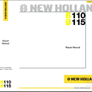 New Holland Loader Backhoe B110 B115  Repair Manual - PDF DOWNLOAD
