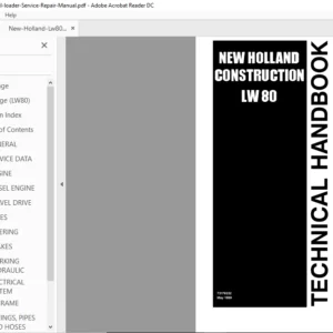 New Holland Lw80 Wheel loader Service Repair Manual - PDF Download