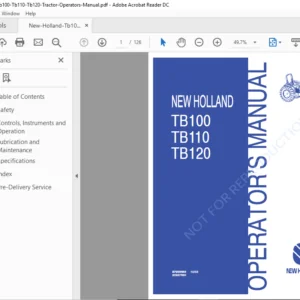 New Holland Tb100 Tb110 Tb120 Tractor Operators Manual - PDF Download
