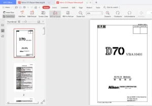 Nikon D70 Service Repair Manual + Parts List Catalog - PDF DOWNLOAD